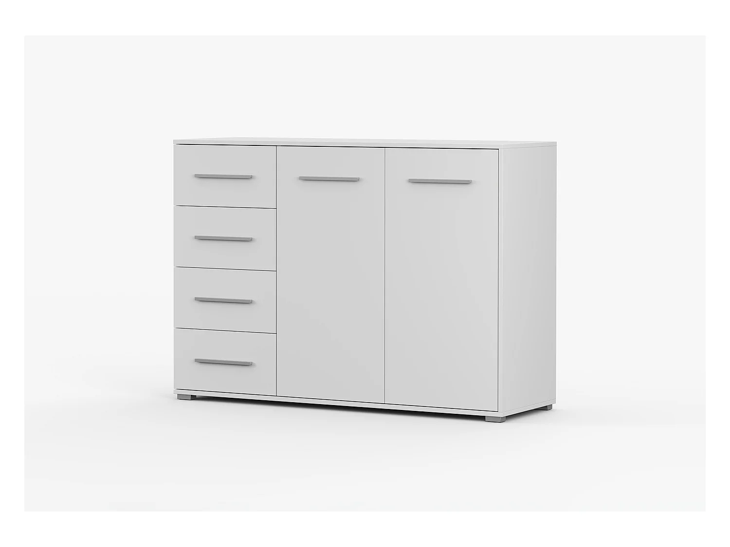 Buffet - Commode Ilario III 135 cm - Aspect mat - Blanc