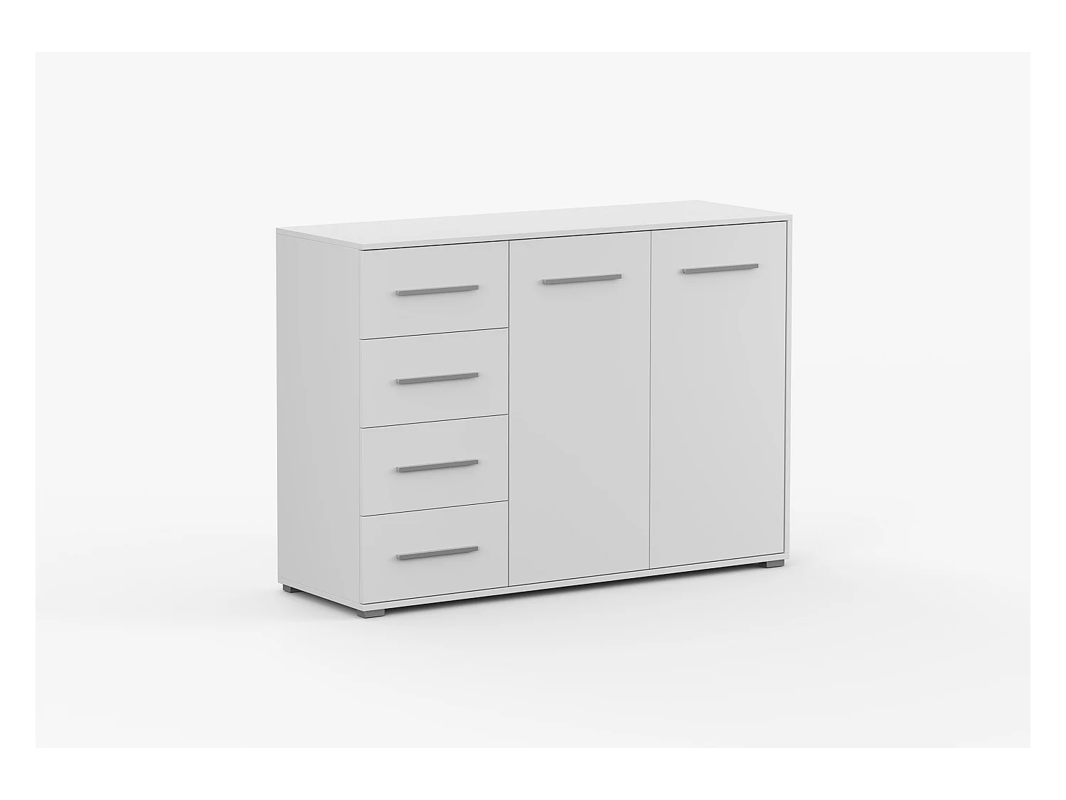 Buffet - Commode Ilario III 135 cm - Aspect mat - Blanc