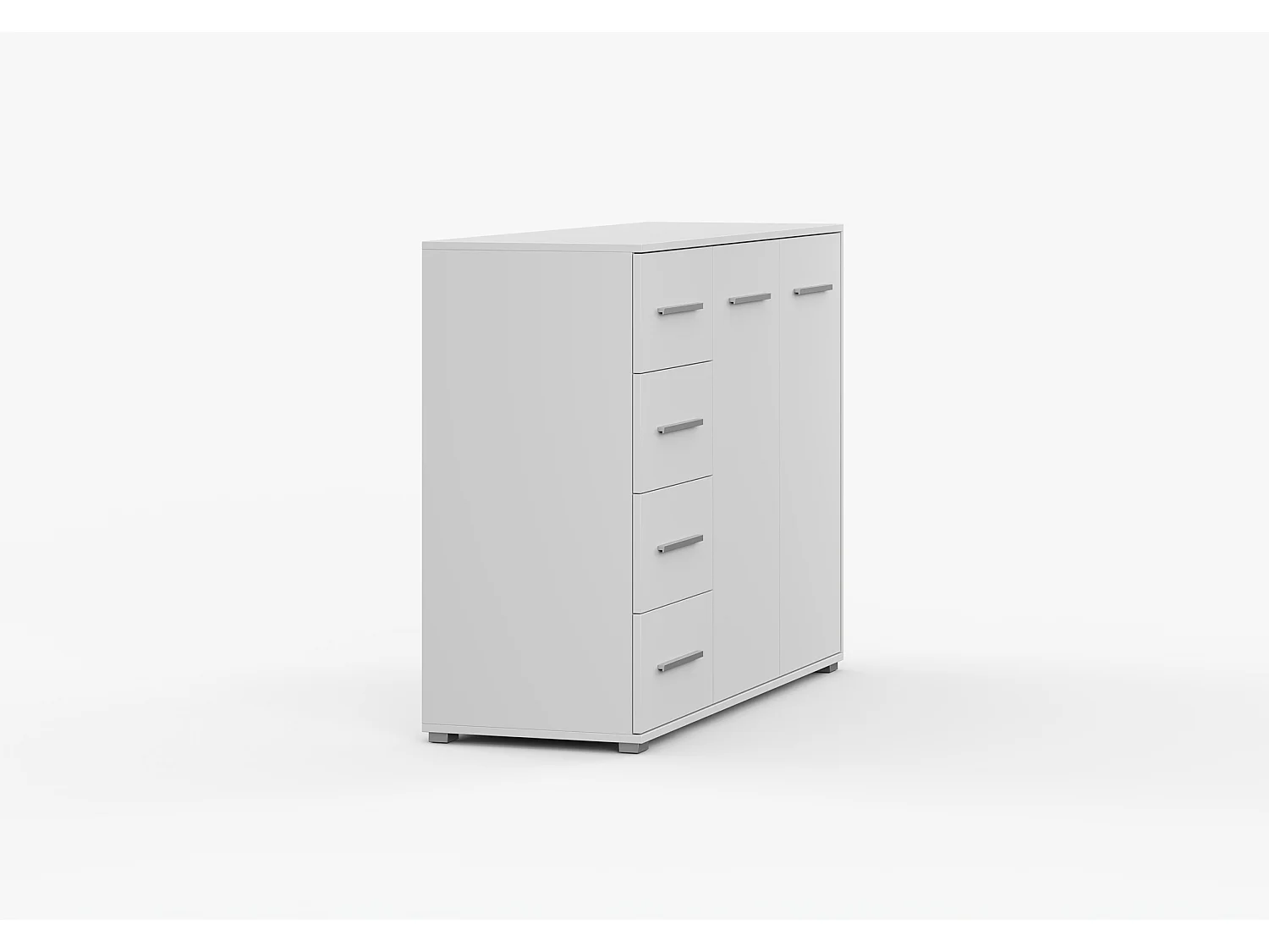 Buffet - Commode Ilario III 135 cm - Aspect mat - Blanc