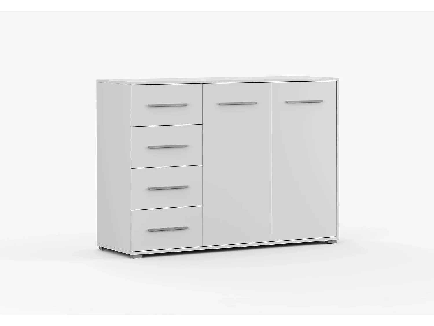Buffet - Commode Ilario III 135 cm - Aspect mat - Blanc