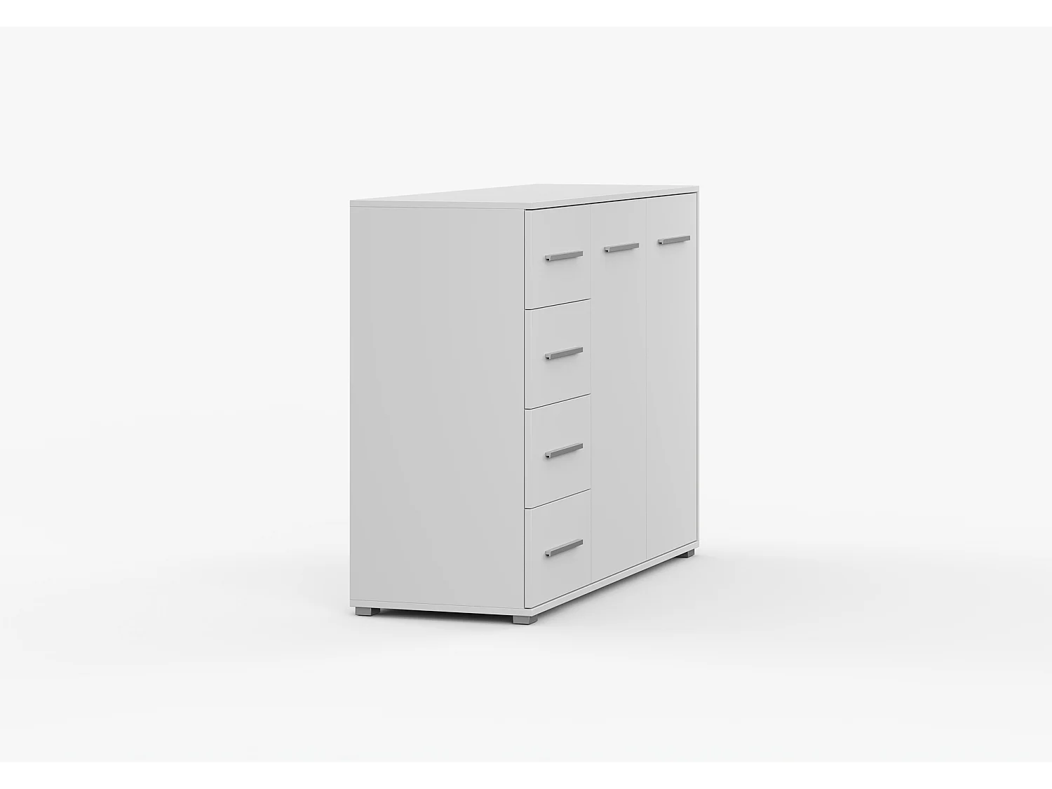 Buffet - Commode Ilario III 135 cm - Aspect mat - Blanc