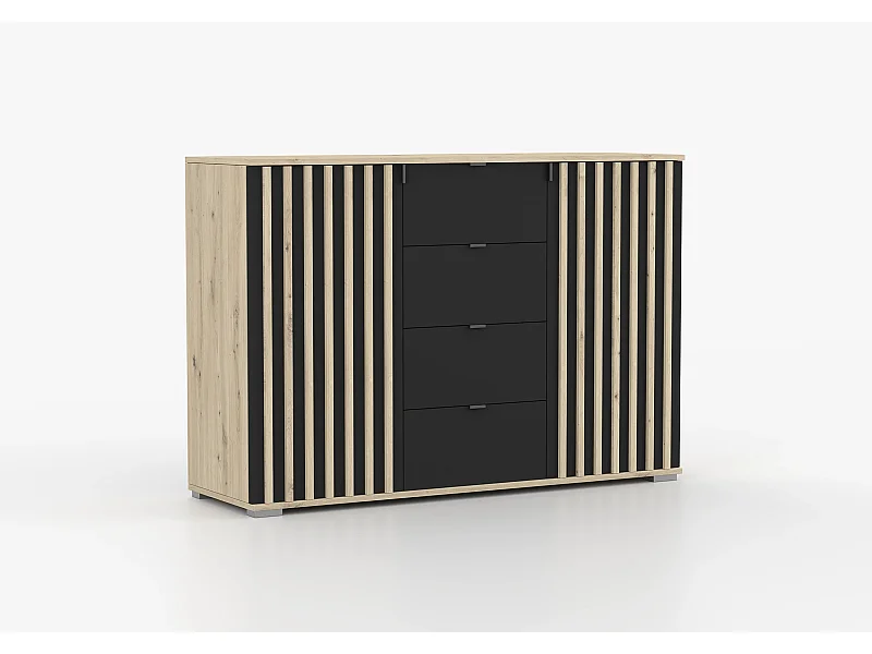 Buffet - Commode Elio I 135 cm - Noir - Artisan