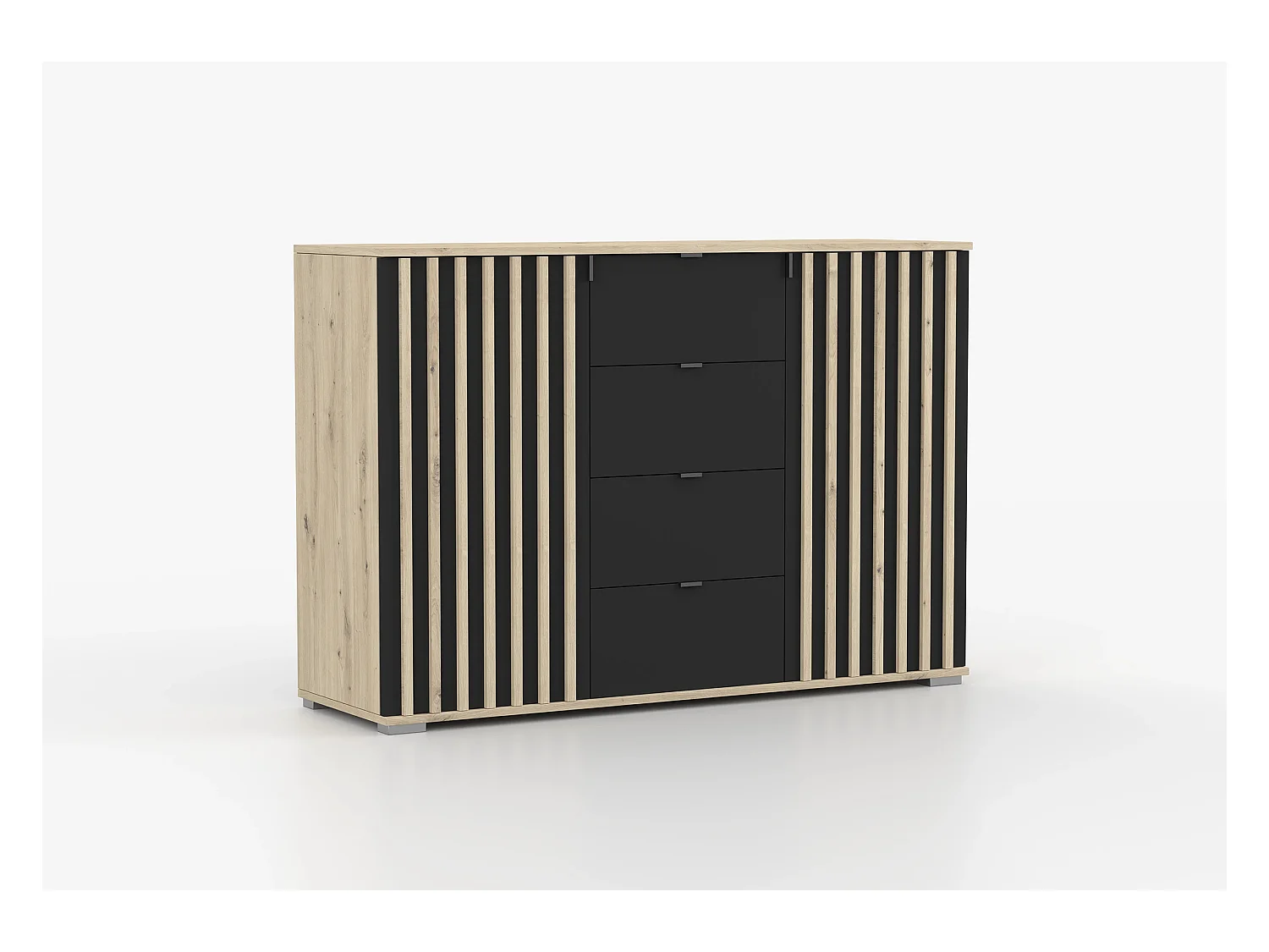 Buffet - Commode Elio I 135 cm - Noir - Artisan