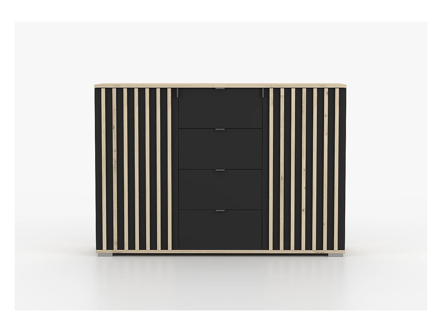 Buffet - Commode Elio I 135 cm - Noir - Artisan