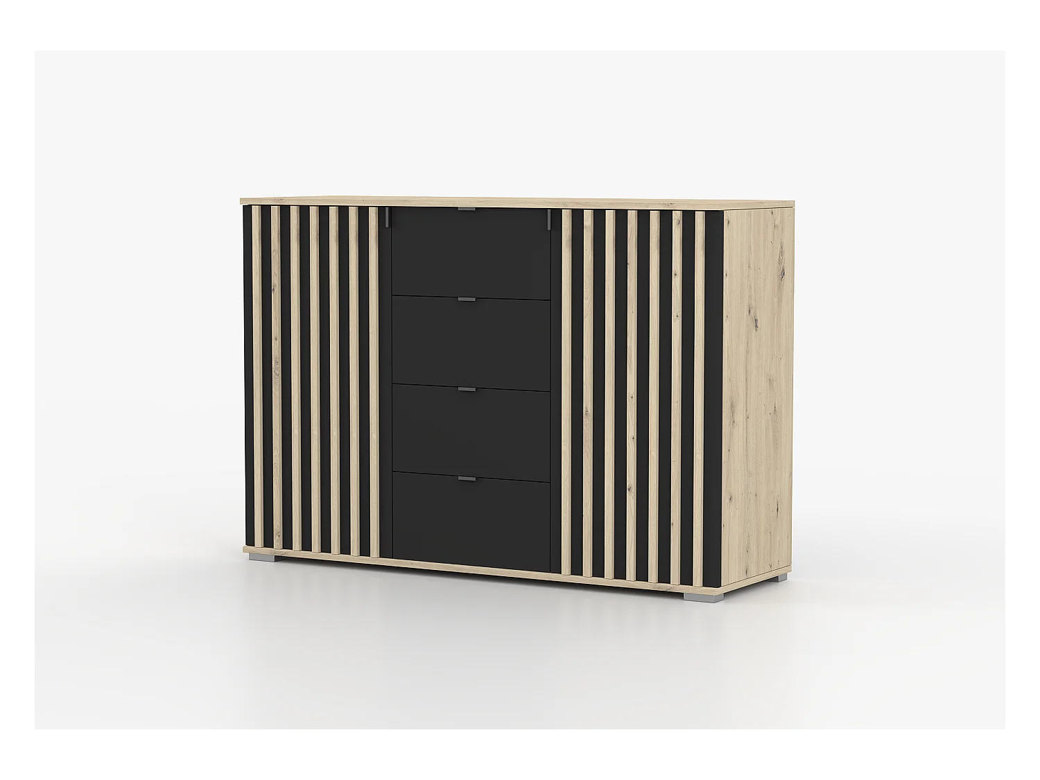 Buffet - Commode Elio I 135 cm - Noir - Artisan