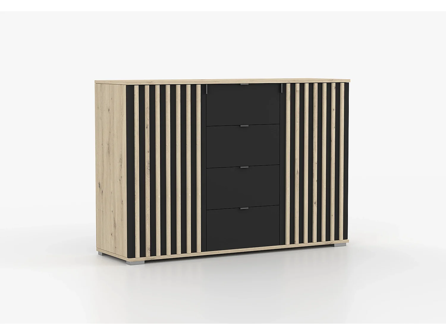 Buffet - Commode Elio I 135 cm - Noir - Artisan