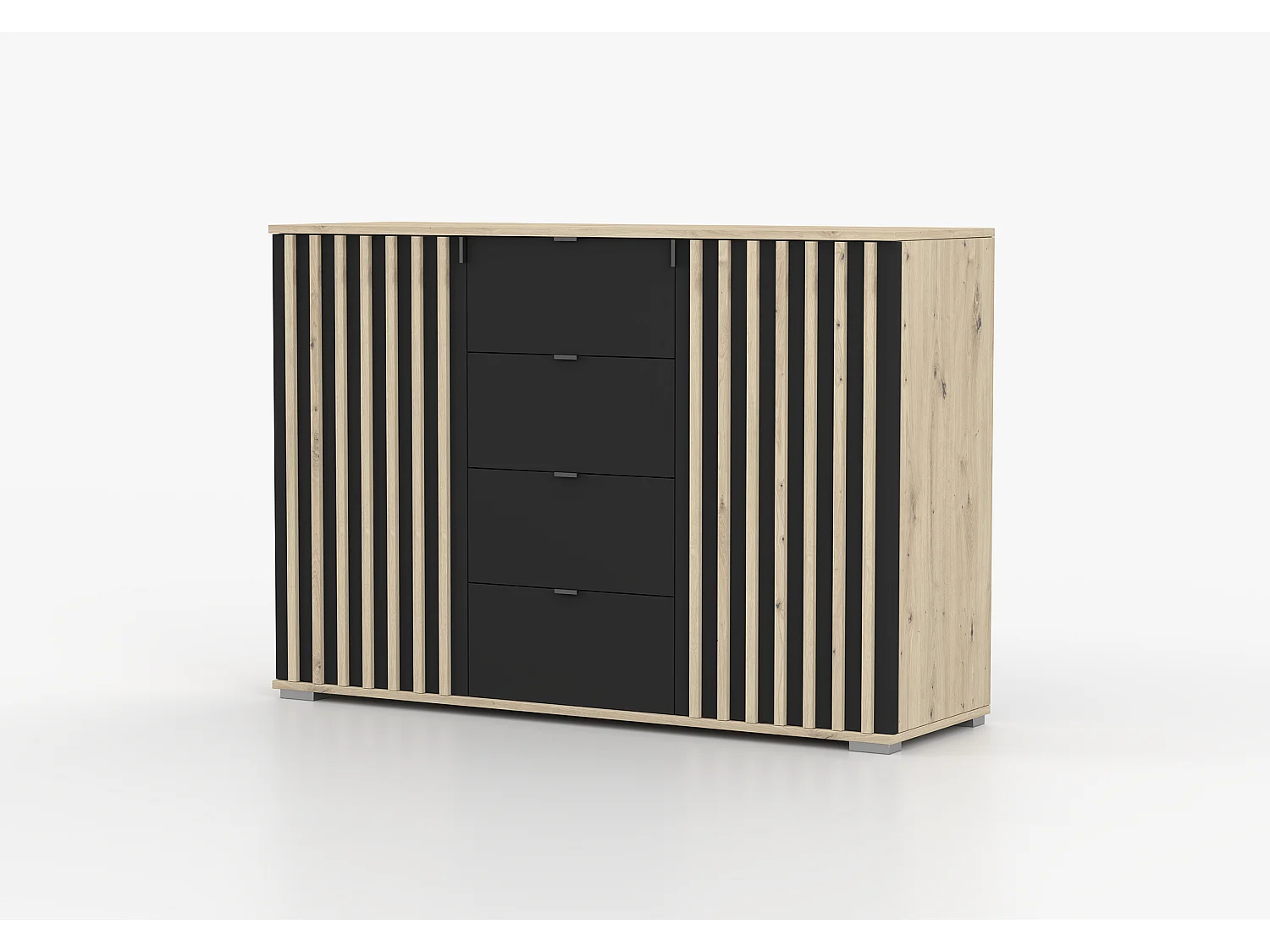 Buffet - Commode Elio I 135 cm - Noir - Artisan