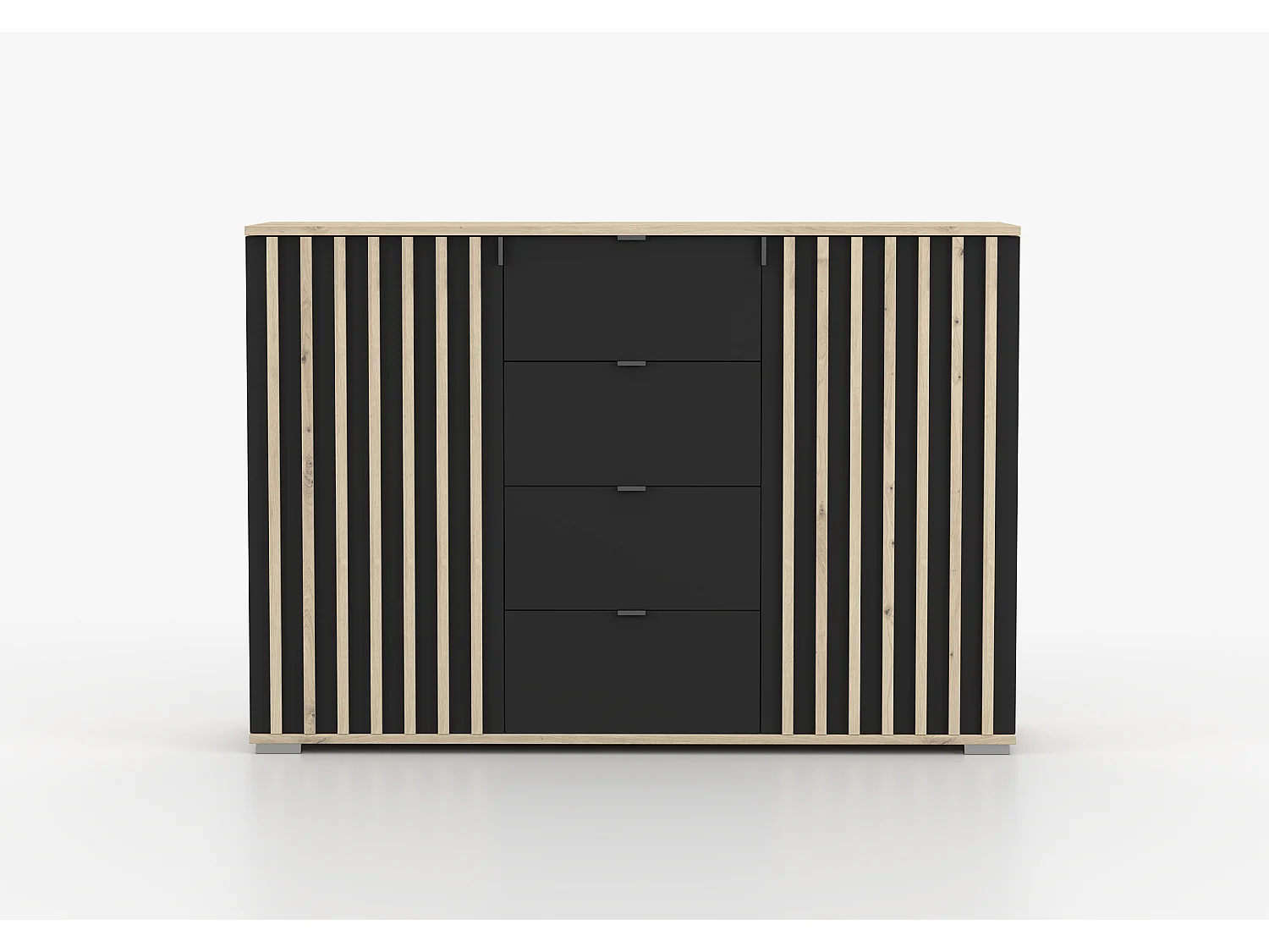 Buffet - Commode Elio I 135 cm - Noir - Artisan