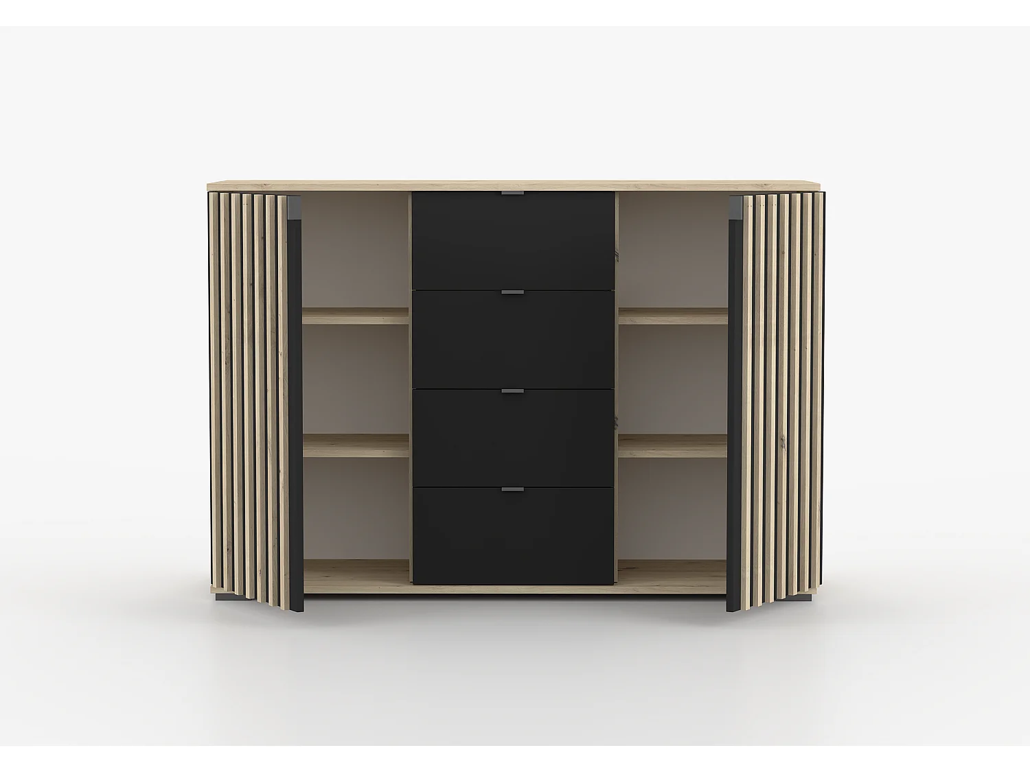 Buffet - Commode Elio I 135 cm - Noir - Artisan