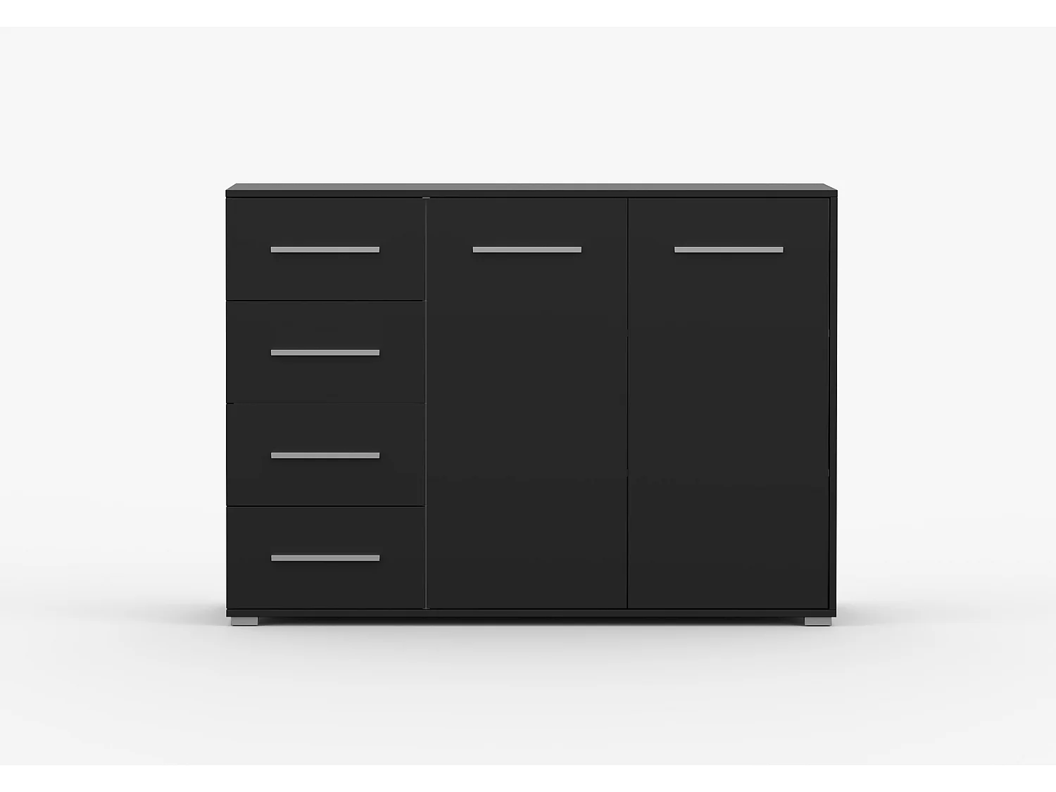 Buffet - Commode Ilario III 135 cm - Aspect mat - Noir