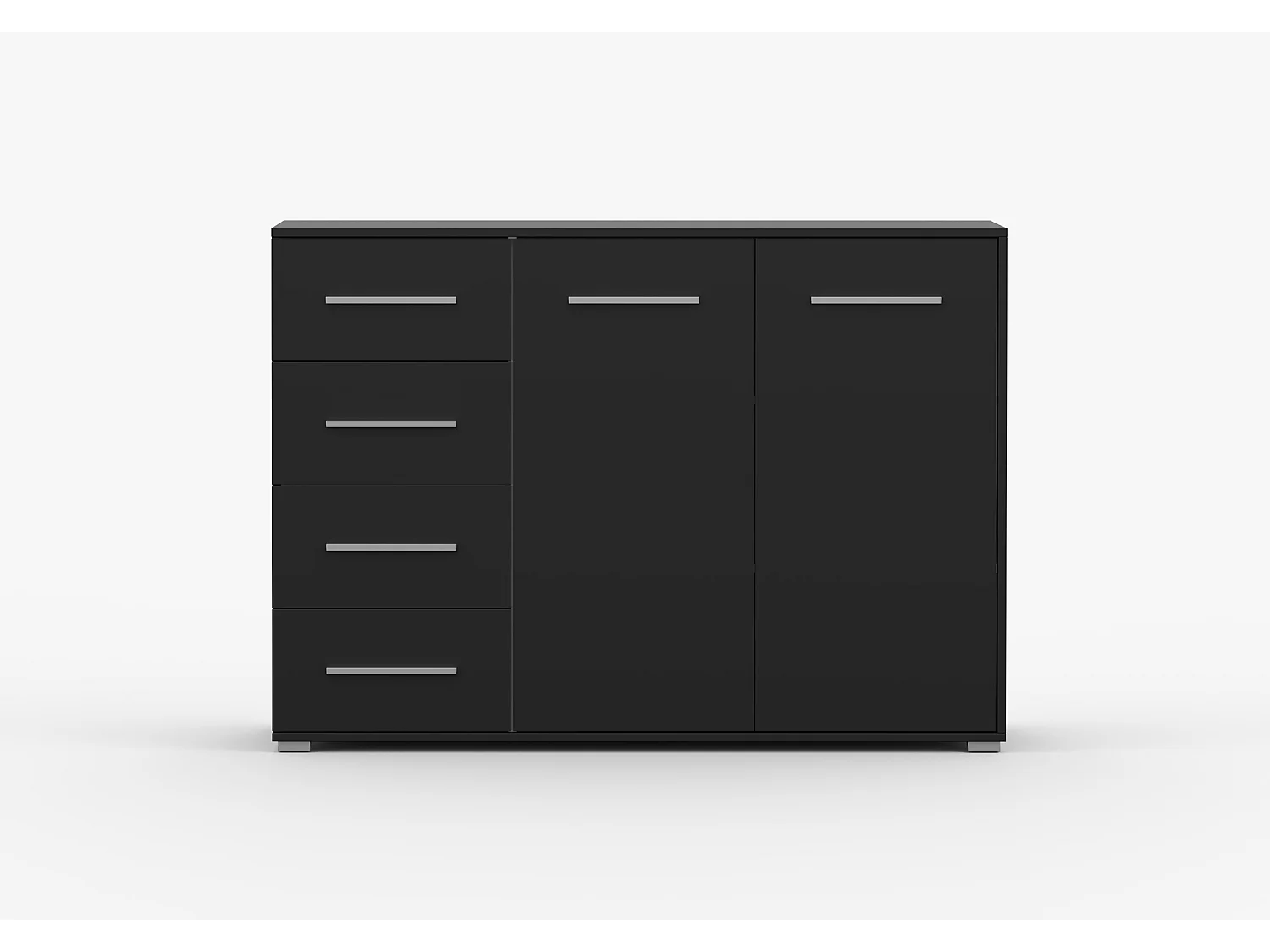 Buffet - Commode Ilario III 135 cm - Aspect mat - Noir