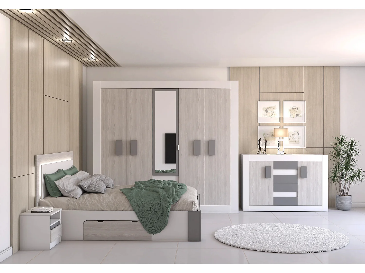 Commode Syllian Blanc - Kathult - Gris