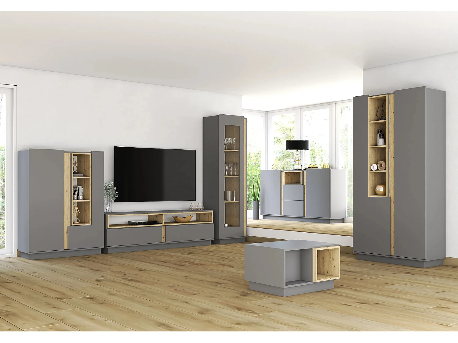 Buffet Orien 180 cm - Gris