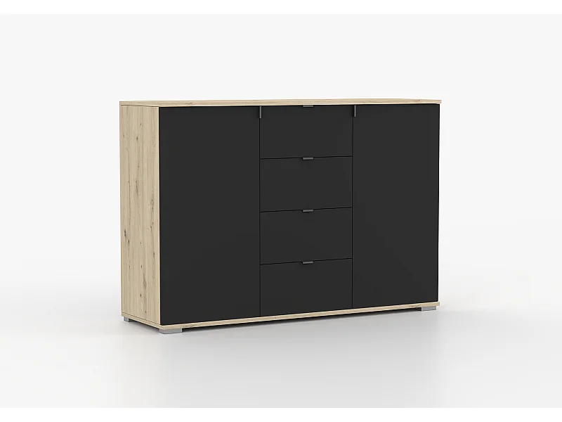 Buffet - Commode Elio II 135 cm - Noir - Artisan