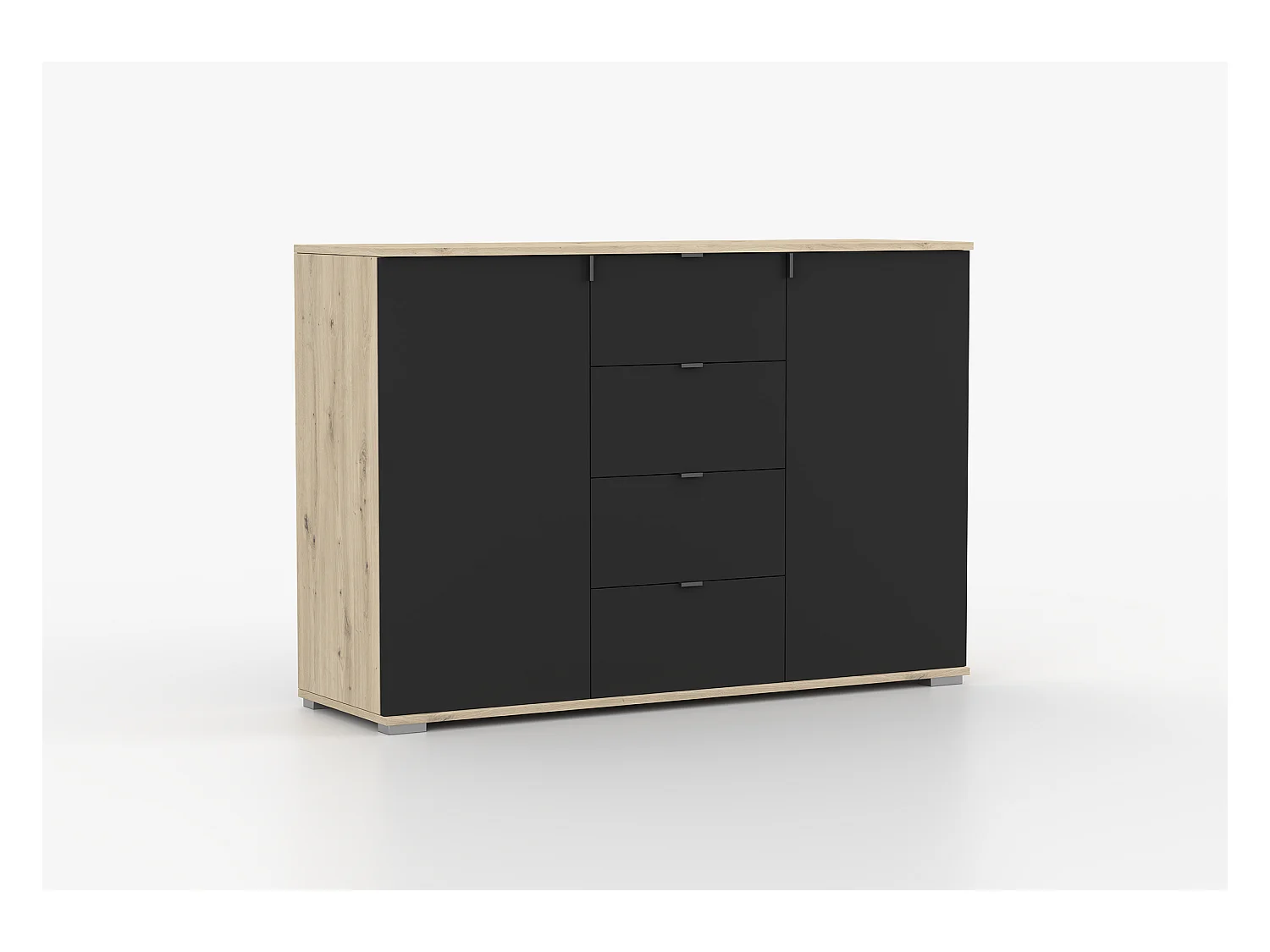 Buffet - Commode Elio II 135 cm - Noir - Artisan