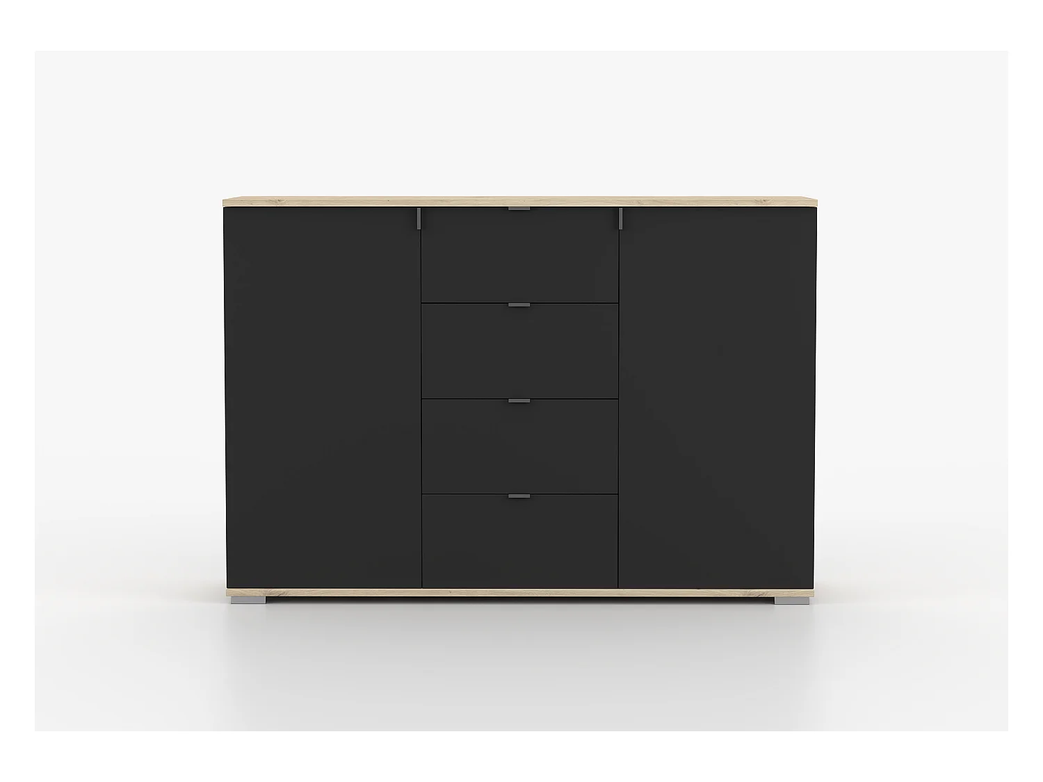 Buffet - Commode Elio II 135 cm - Noir - Artisan
