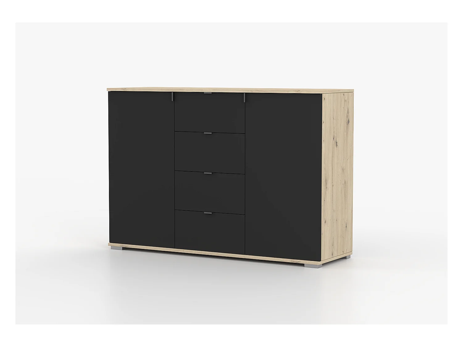 Buffet - Commode Elio II 135 cm - Noir - Artisan