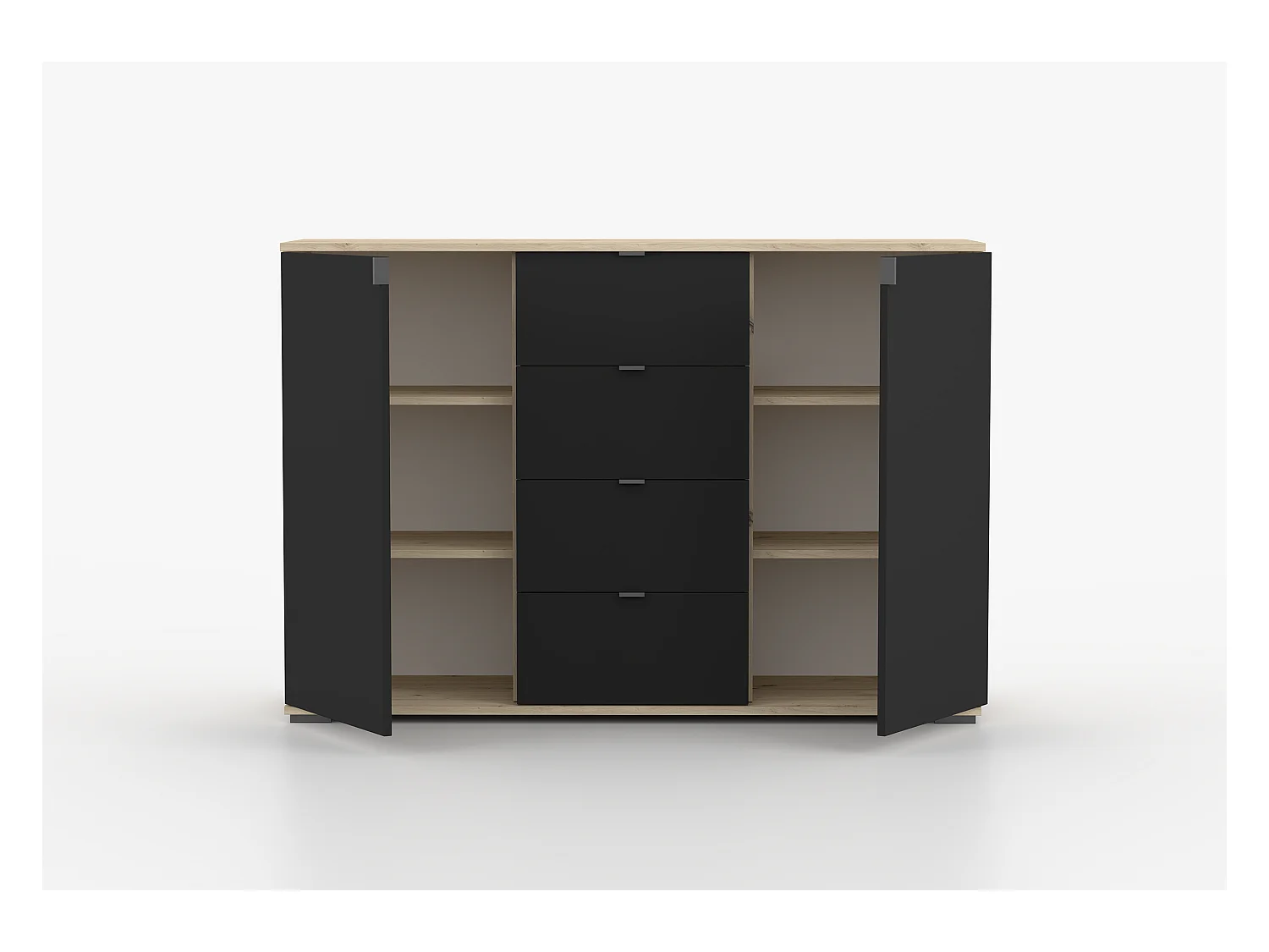 Buffet - Commode Elio II 135 cm - Noir - Artisan