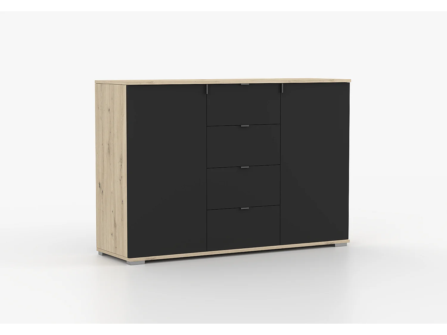 Buffet - Commode Elio II 135 cm - Noir - Artisan