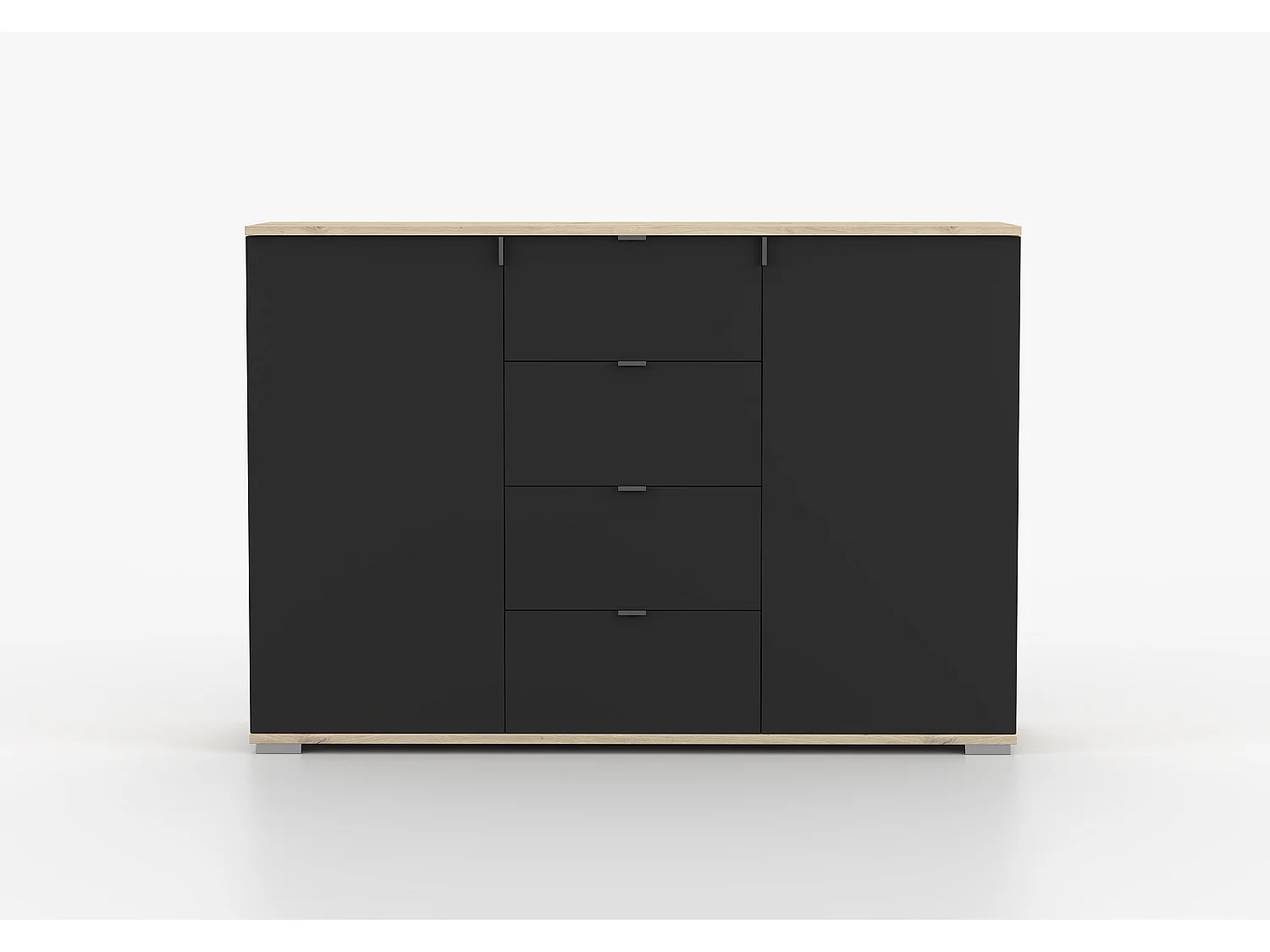 Buffet - Commode Elio II 135 cm - Noir - Artisan