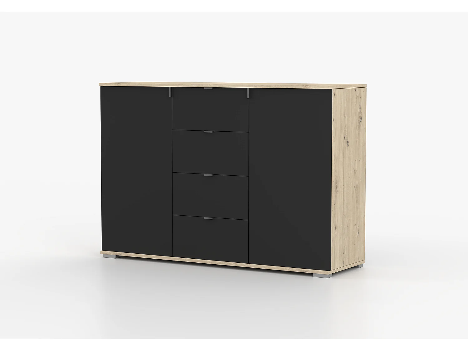 Buffet - Commode Elio II 135 cm - Noir - Artisan