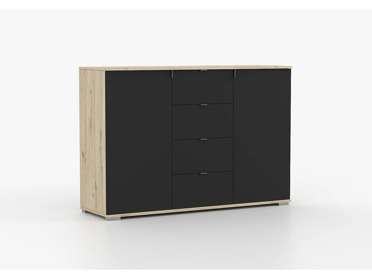 Buffet - Commode Elio II 135 cm - Noir - Artisan