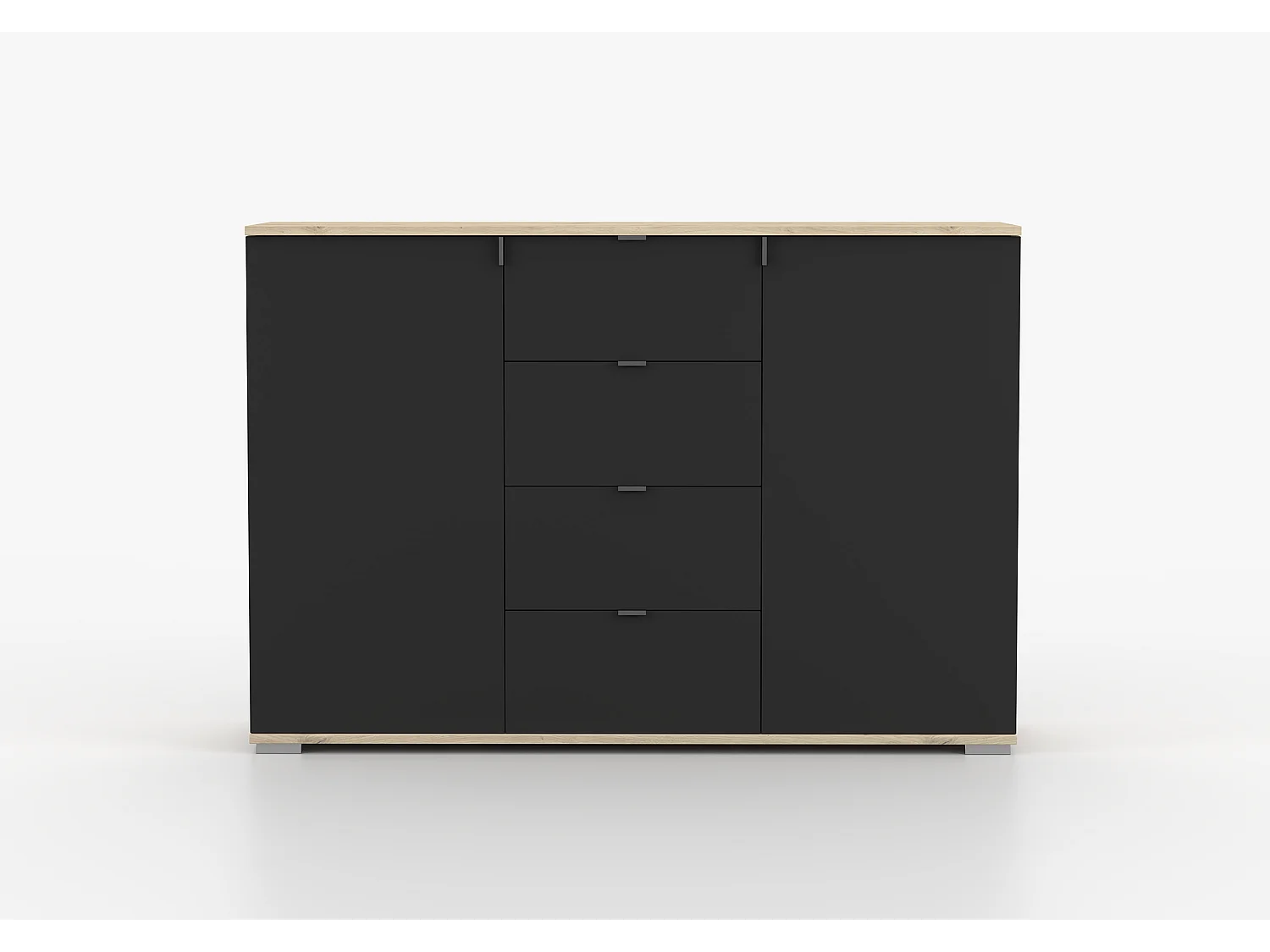 Buffet - Commode Elio II 135 cm - Noir - Artisan