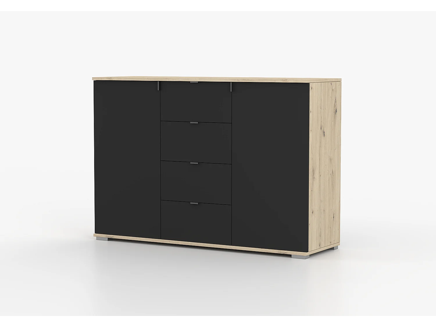 Buffet - Commode Elio II 135 cm - Noir - Artisan