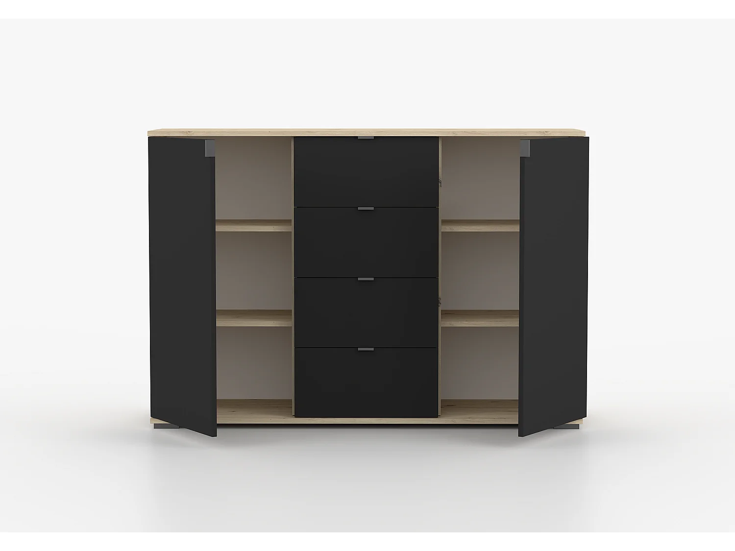 Buffet - Commode Elio II 135 cm - Noir - Artisan