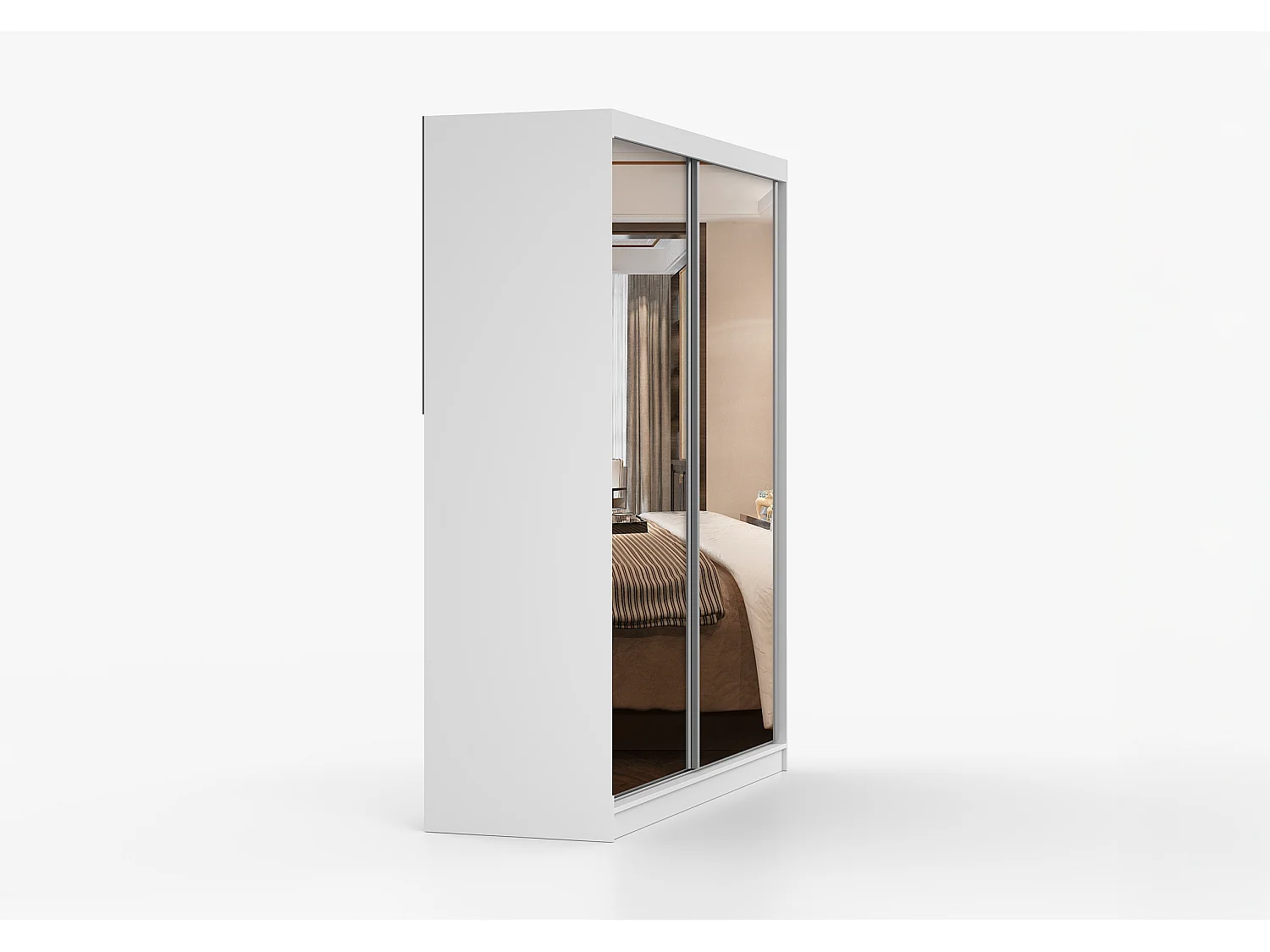 Armoire Solènea 183 cm avec miroir - Blanc