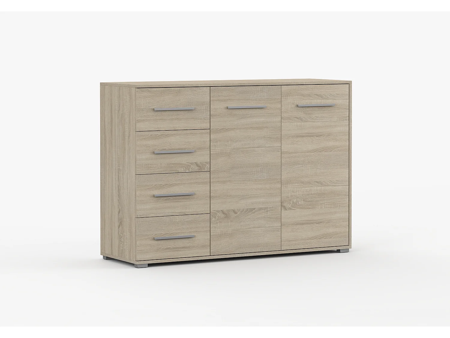 Buffet - Commode Ilario III 135 cm - Aspect mat - Chêne