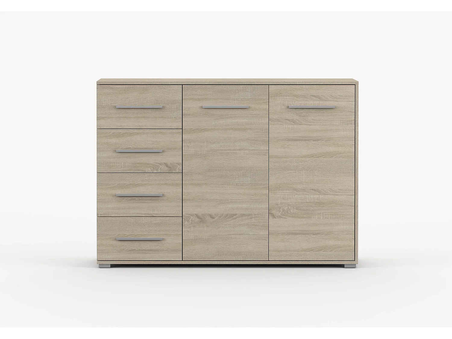 Buffet - Commode Ilario III 135 cm - Aspect mat - Chêne