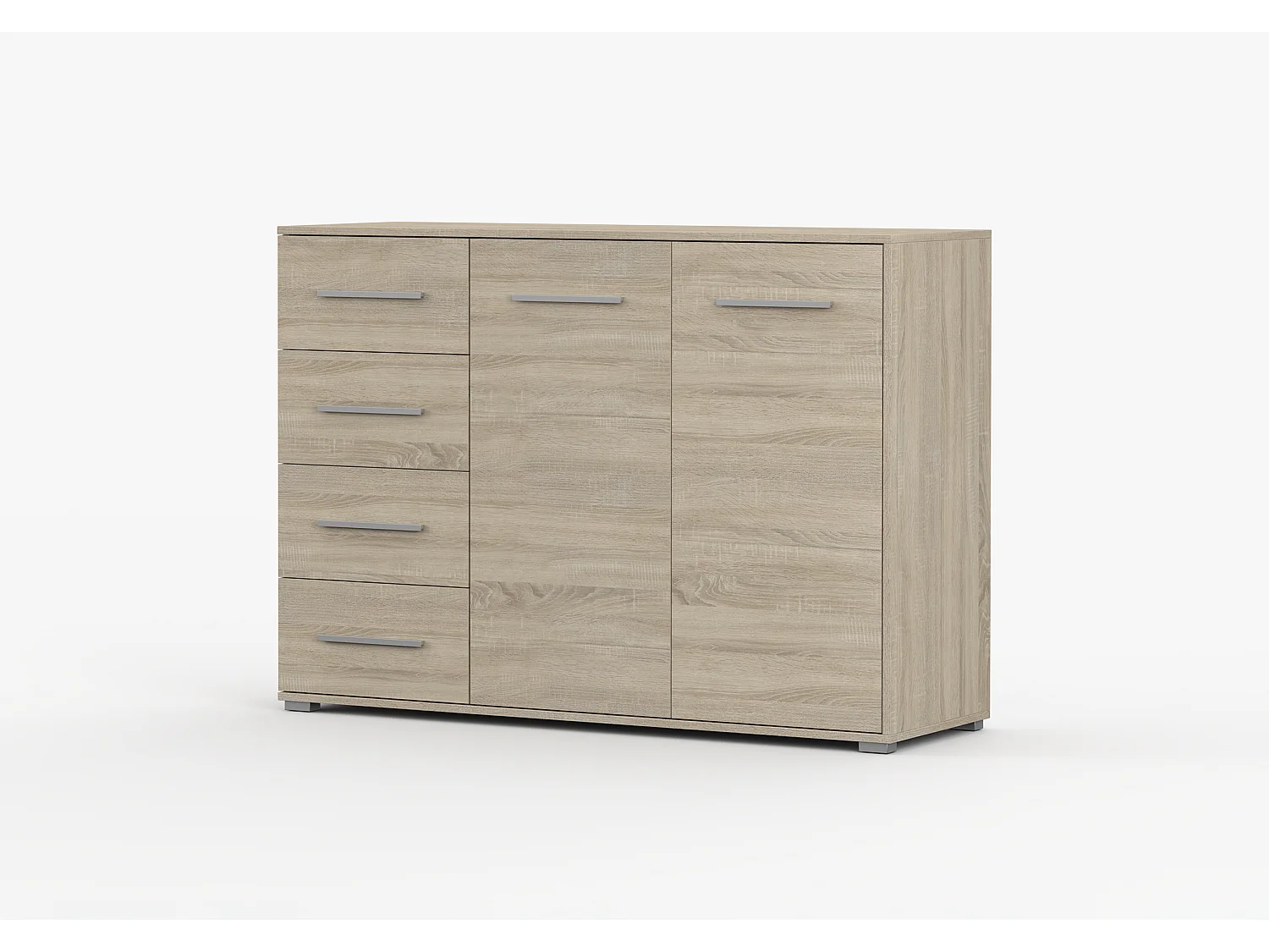 Buffet - Commode Ilario III 135 cm - Aspect mat - Chêne