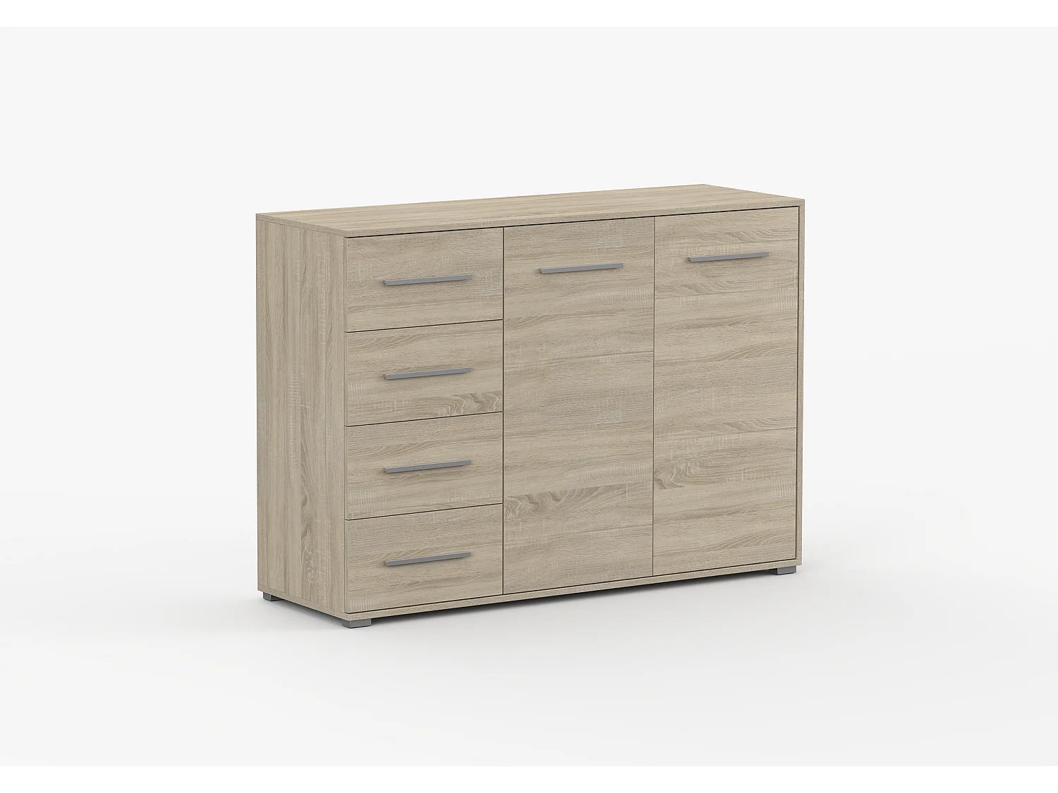 Buffet - Commode Ilario III 135 cm - Aspect mat - Chêne