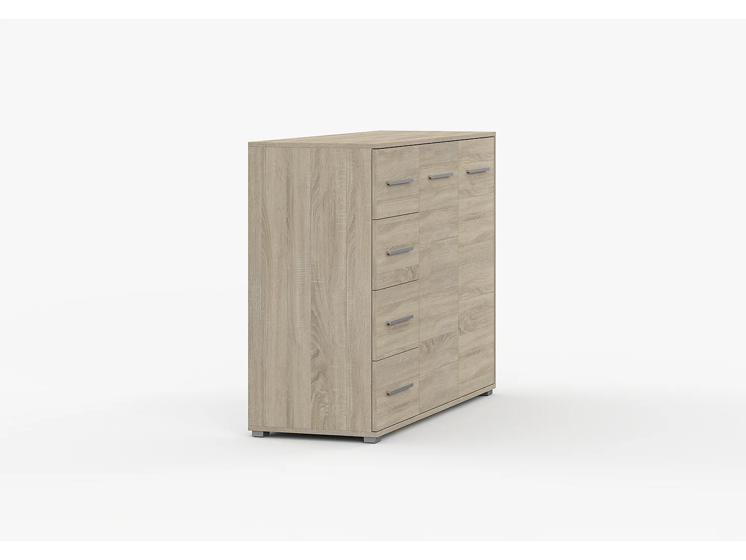 Buffet - Commode Ilario III 135 cm - Aspect mat - Chêne