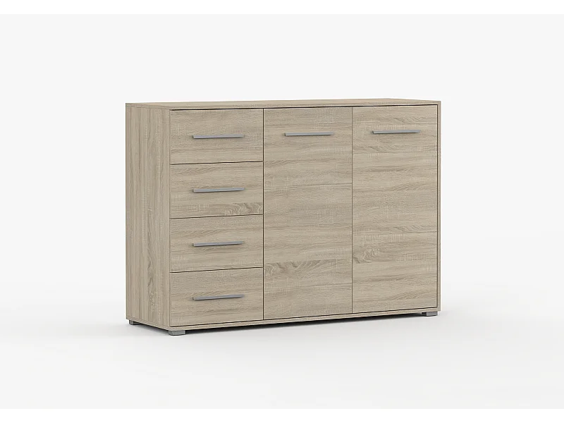 Buffet - Commode Ilario III 135 cm - Aspect mat - Chêne