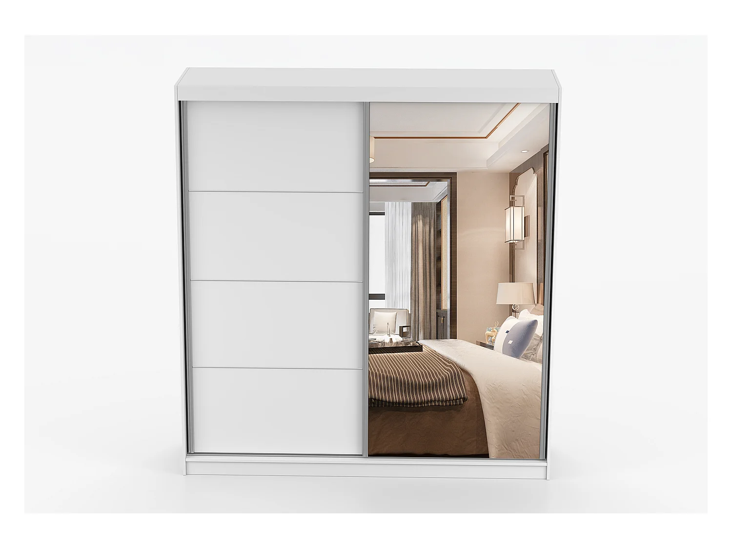 Armoire Helis 203 avec miroir - Blanc