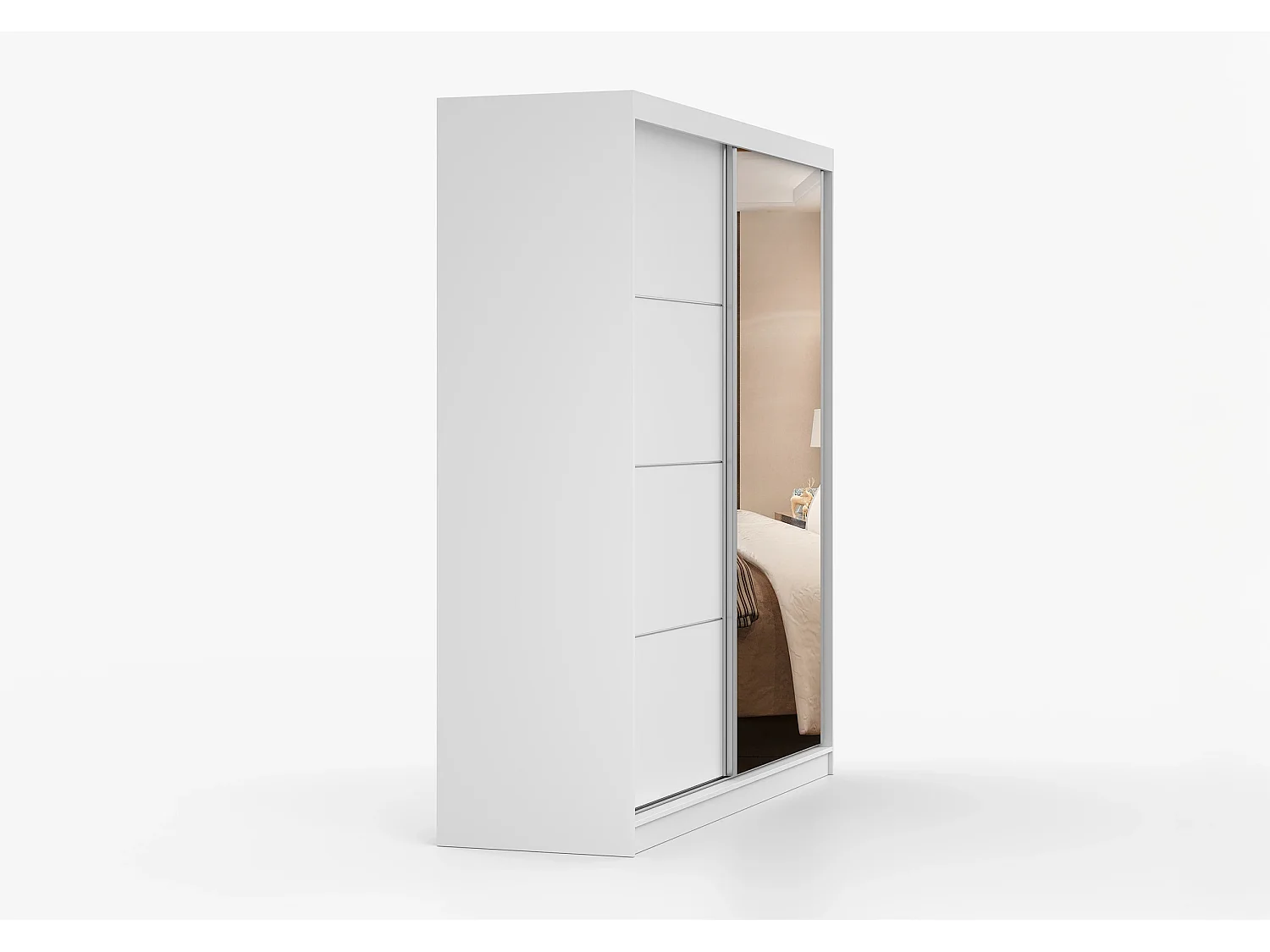 Armoire Helis 203 avec miroir - Blanc
