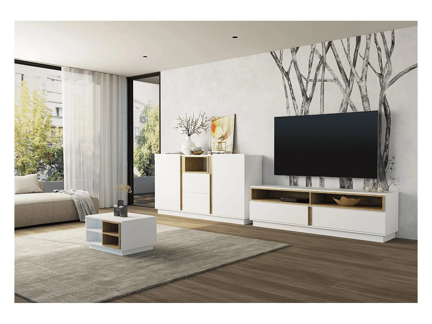 Buffet Orien 180 cm - Blanc