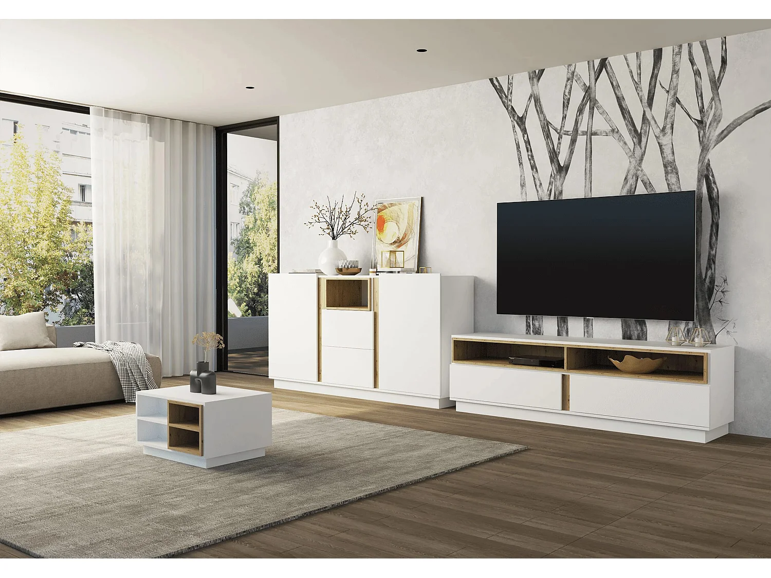 Buffet Orien 180 cm - Blanc