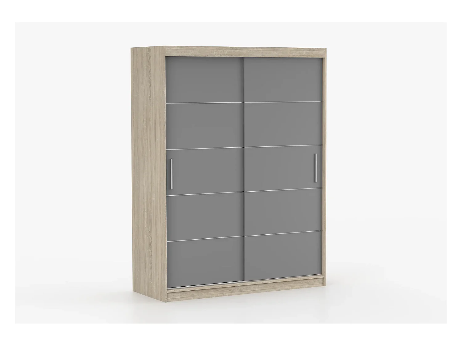 Armoire Aliona 150 cm - Chêne - Gris