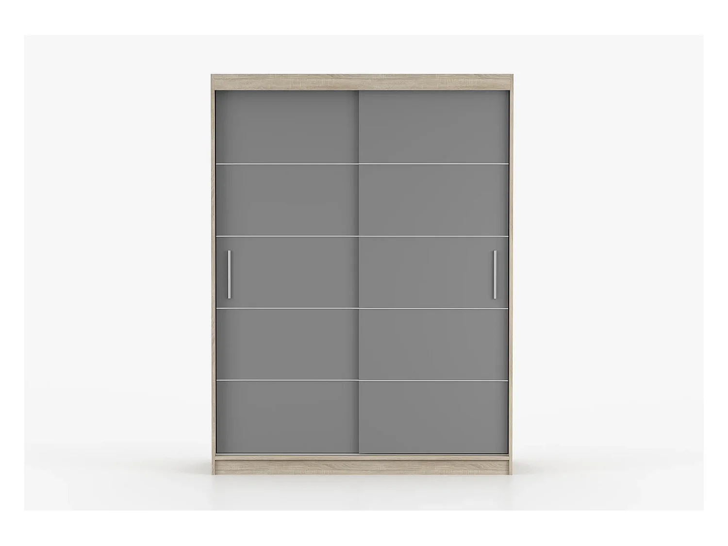 Armoire Aliona 150 cm - Chêne - Gris
