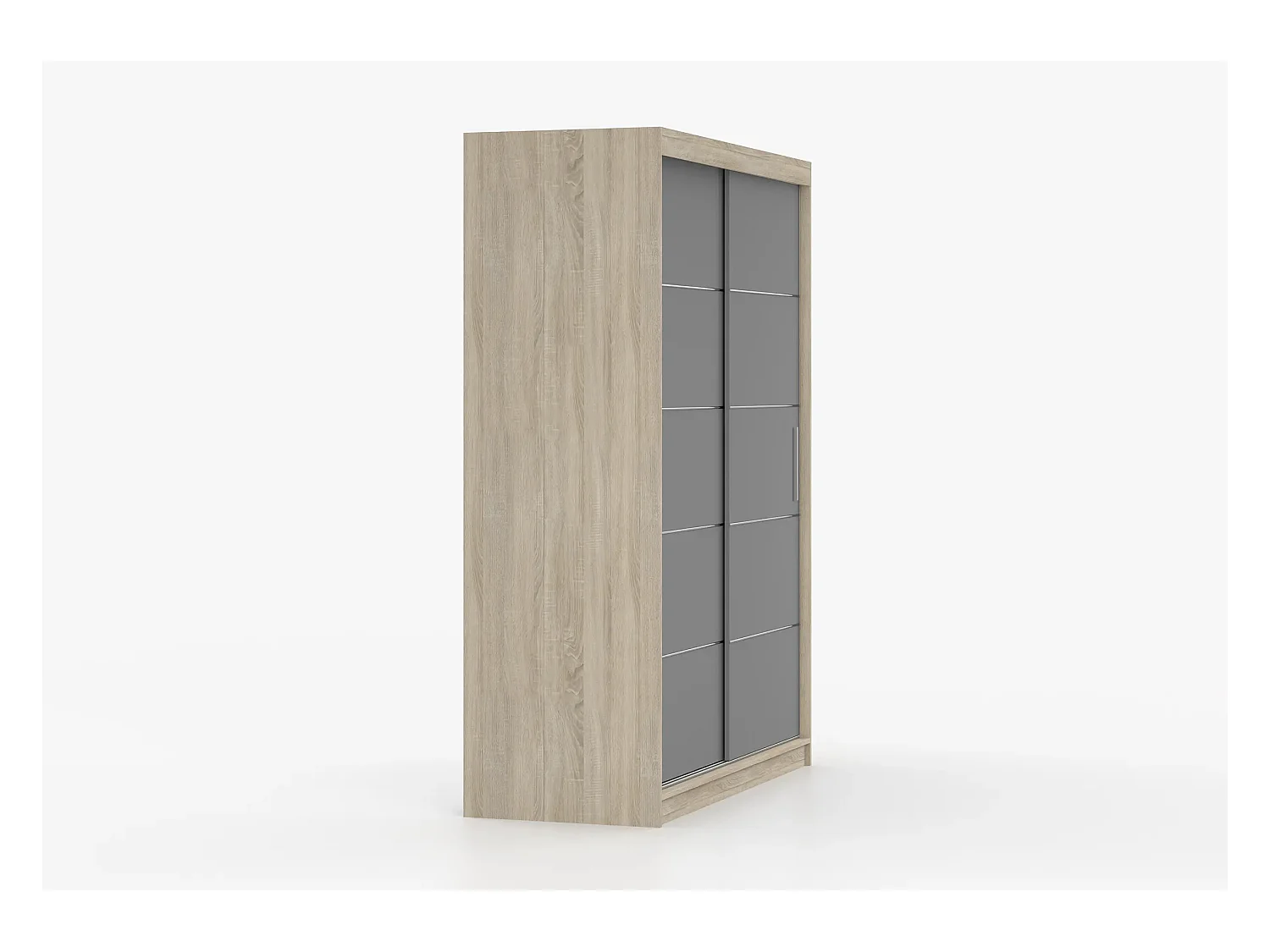Armoire Aliona 150 cm - Chêne - Gris
