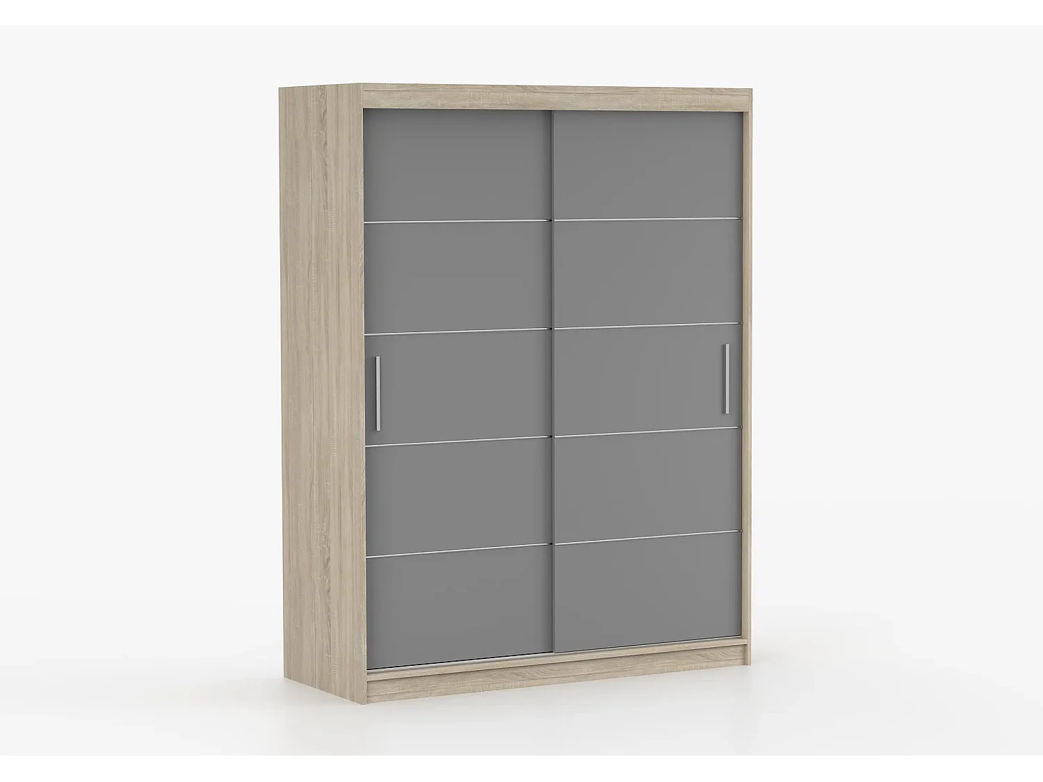 Armoire Aliona 150 cm - Chêne - Gris