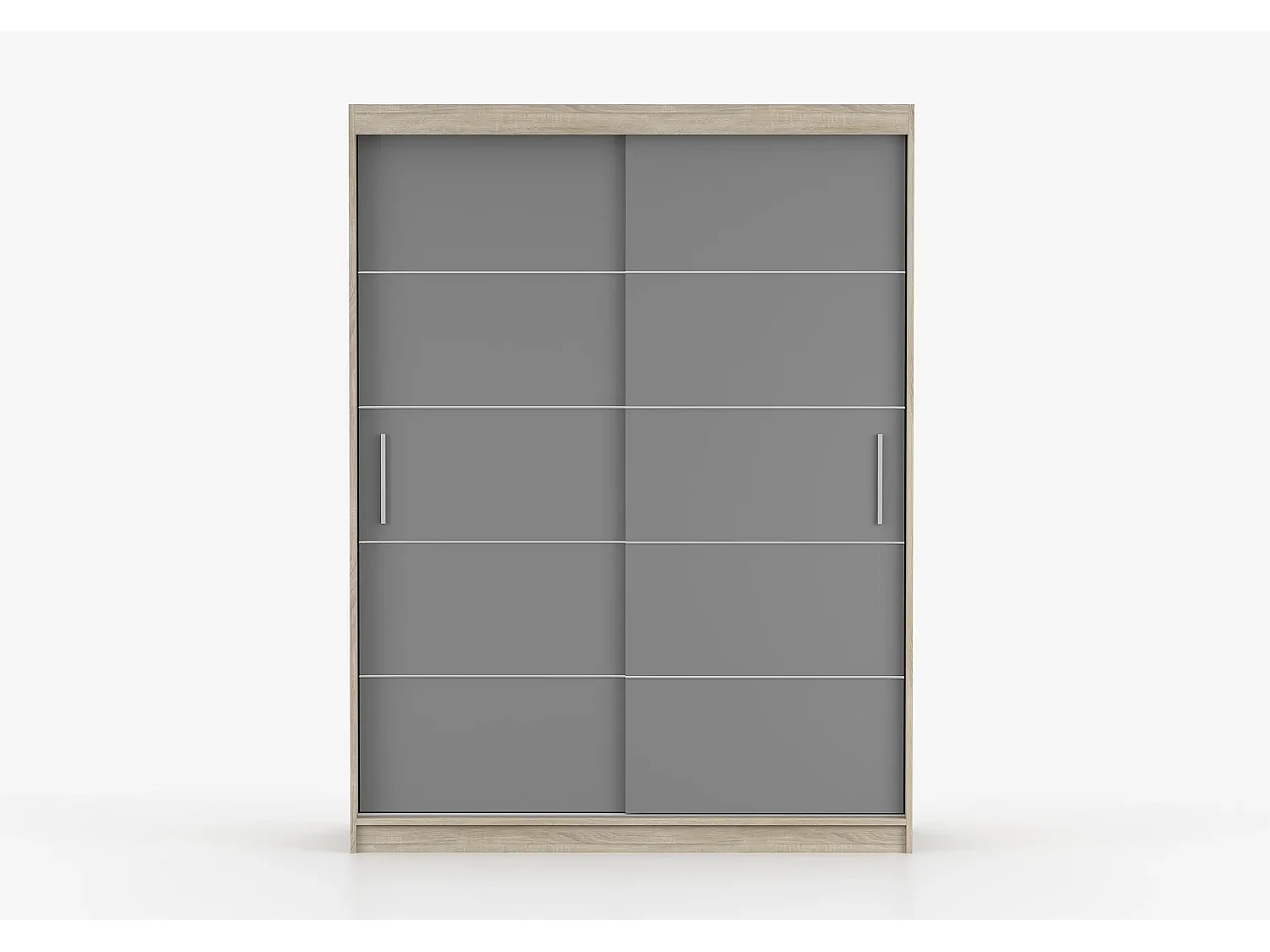 Armoire Aliona 150 cm - Chêne - Gris