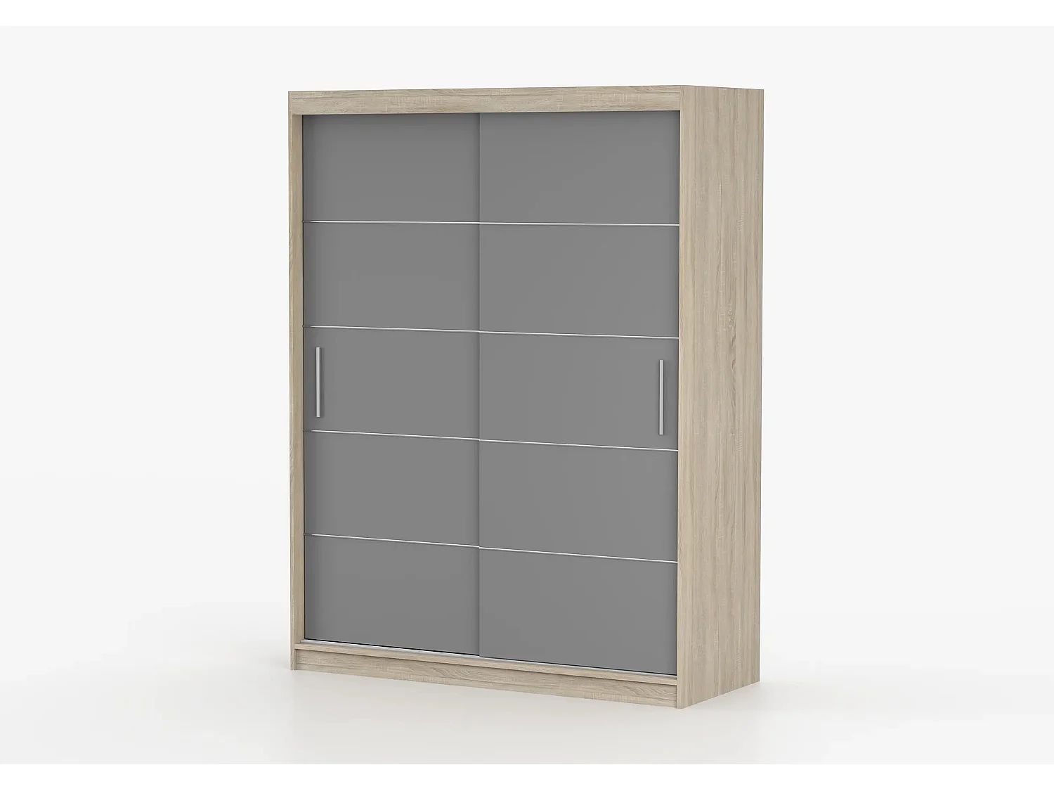 Armoire Aliona 150 cm - Chêne - Gris
