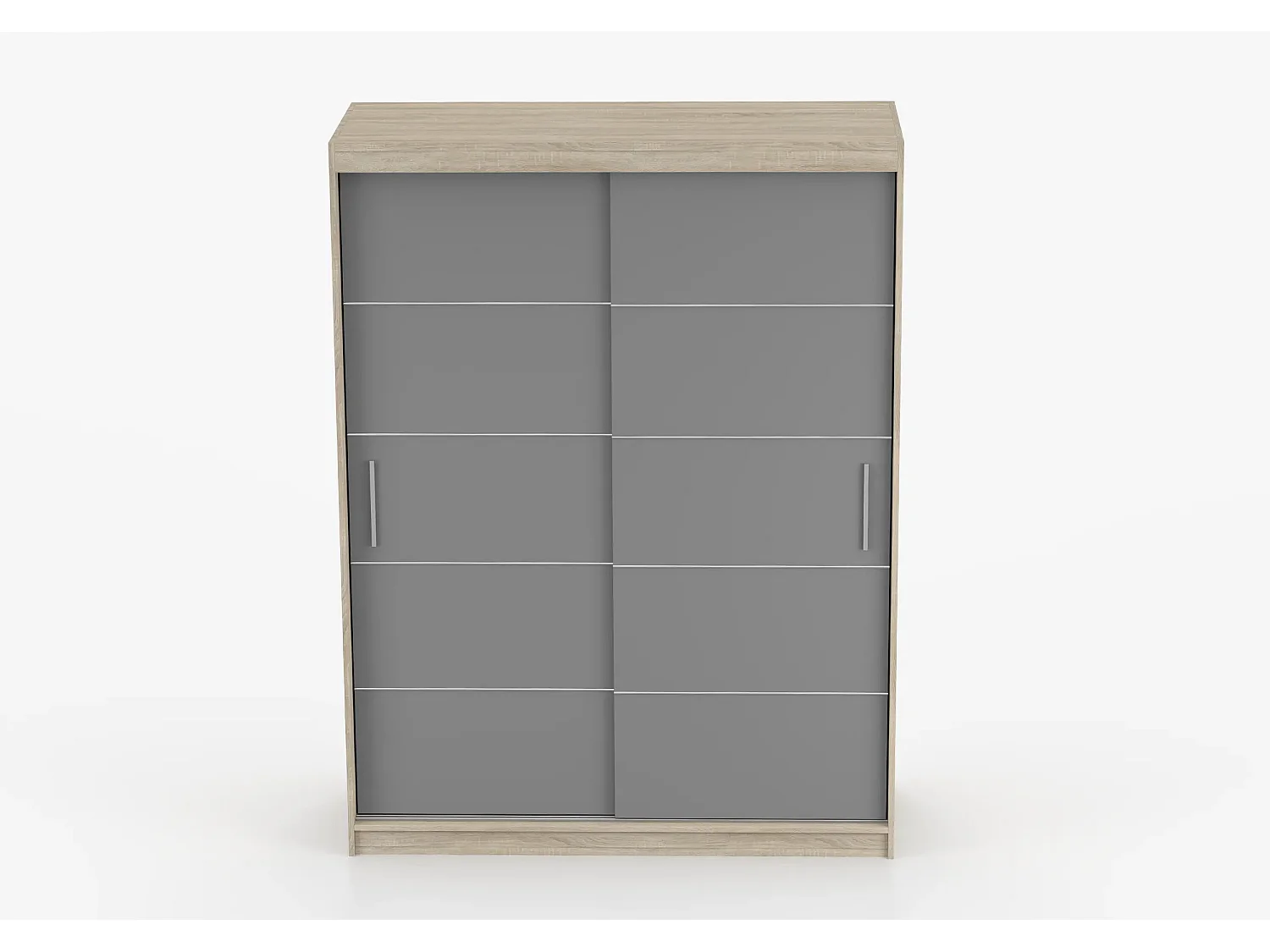 Armoire Aliona 150 cm - Chêne - Gris