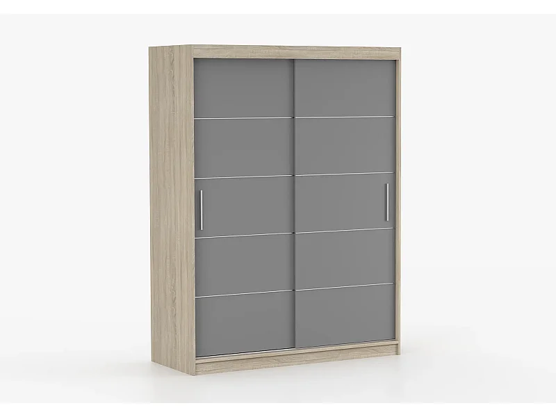 Armoire Aliona 150 cm - Chêne - Gris