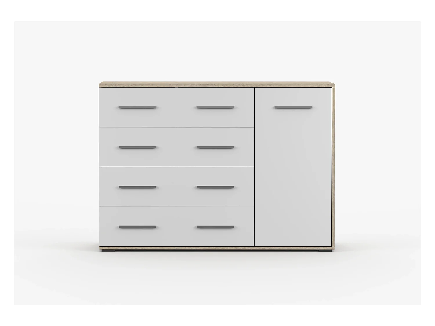 Commode Ilario II 135 cm - Chêne - Blanc