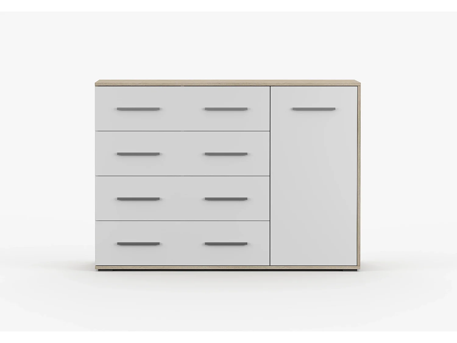 Commode Ilario II 135 cm - Chêne - Blanc